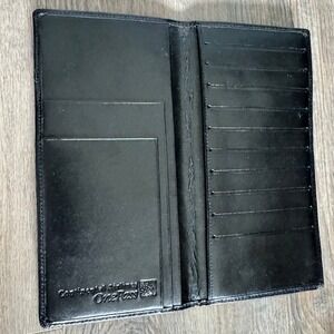 Vintage Continental Airlines OnePass Black Leather Travel Wallet Bifold